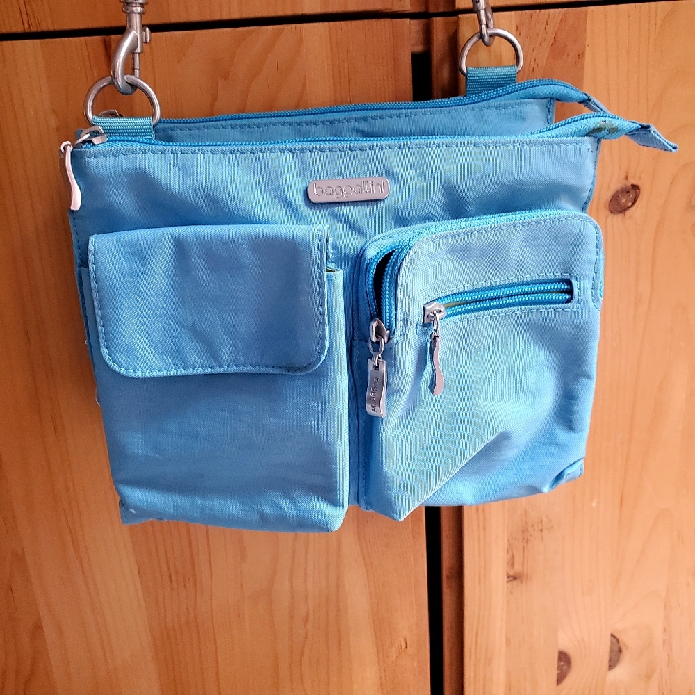 Bagallini Turquoise Nylon Cross Body Bag